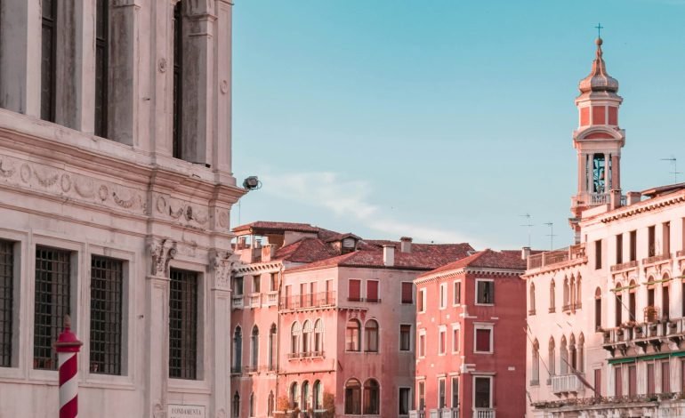View of Venice canals with gondolas, perfect for Venice Critics’ Week 2024
