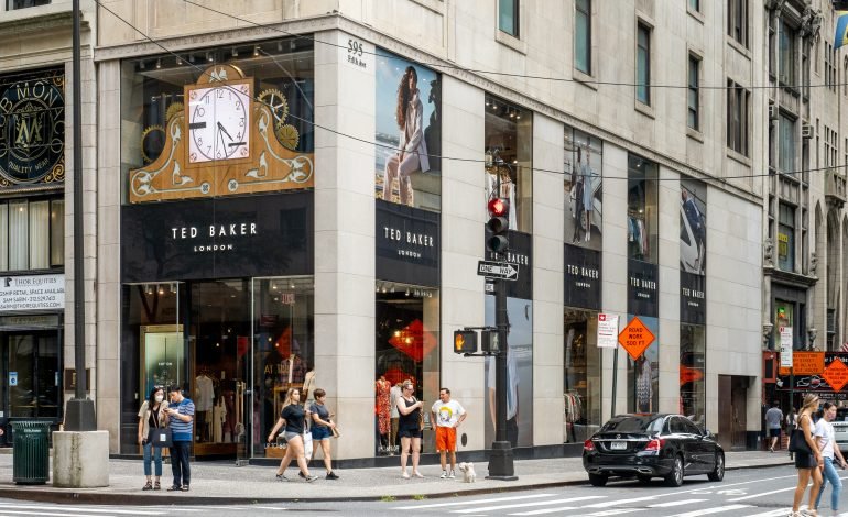 Closed Ted Baker store marking the end of UK operations.