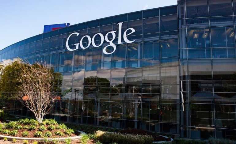 Google headquarters facing antitrust lawsuit over advertising monopoly practices.