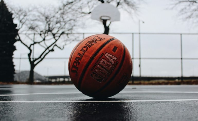 basketball ball and hoop