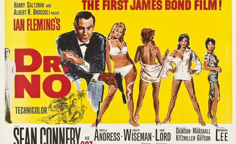 Dr No 60th Anniversary poster, featuring Sean Connery as James Bond in the first James Bond film