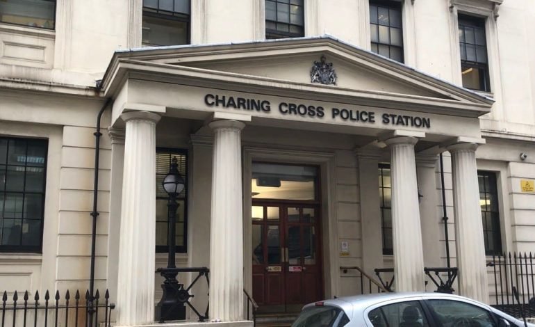 Scotland Yard hunts prankster after iron filled with urine incident at Charing Cross Police Station.