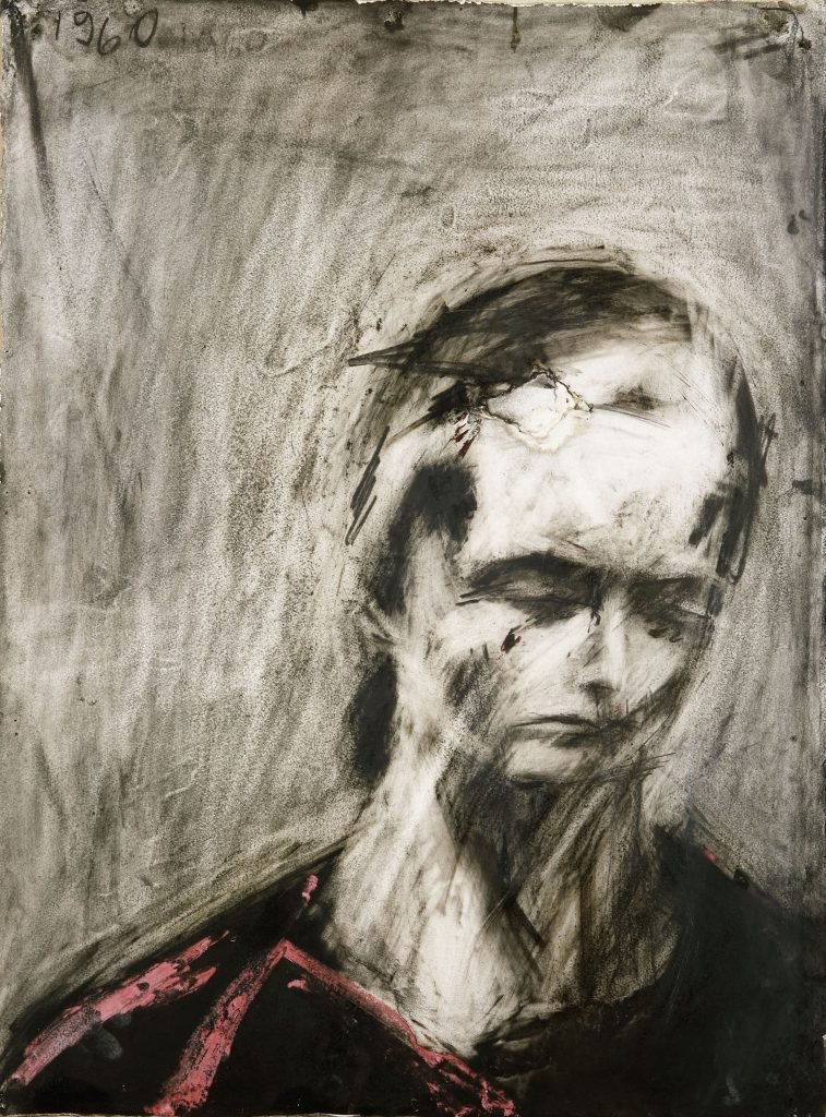 6. Frank Auerbach (b.1931), Head of Julia II, 1960, Charcoal and chalk on paper. Private Collection © the artist, courtesy of Frankie Rossi Art Projects, London
