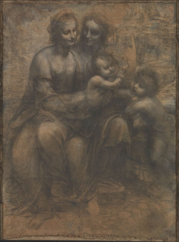 Leonardo da Vinci, The Virgin and Child with St Anne and the Infant St John the Baptist (‘The Burlington House Cartoon’), c.1506 08. The National Gallery, London.