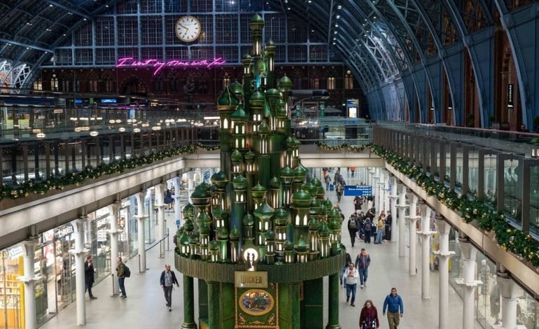 St Pancras Unveils ‘Wicked’ Christmas Tree for 2024