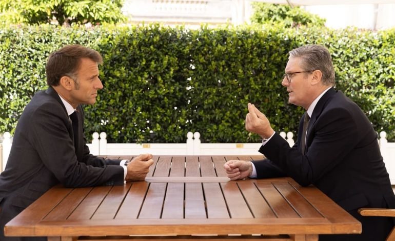 Starmer and Macron on European security discussing key issues during a meeting in Paris.
