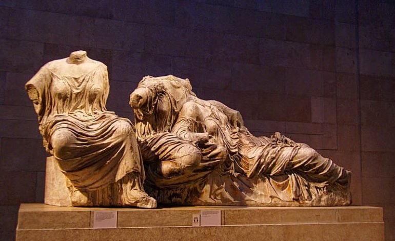 Elgin Marbles on display at the British Museum, central to the ongoing debate over their return to Greece.