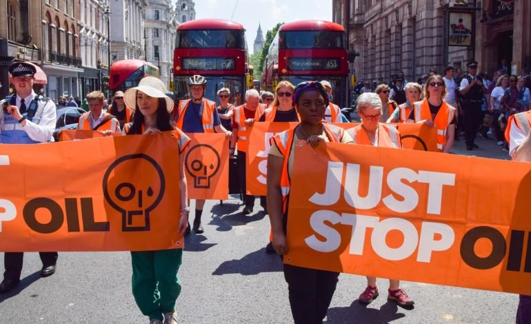 Just Stop Oil activists disrupt The Tempest at Theatre Royal Drury Lane, halting the performance starring Sigourney Weaver in London.