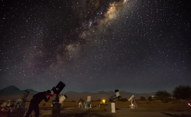 Seven planets align in the night sky offering a rare celestial spectacle.