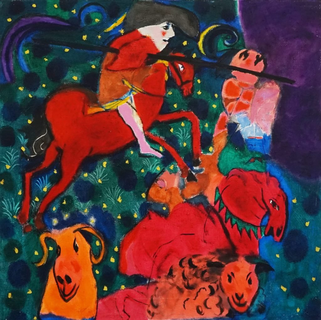 The Flowery Way that leads to the Great Fire (1996),100x100cm 01