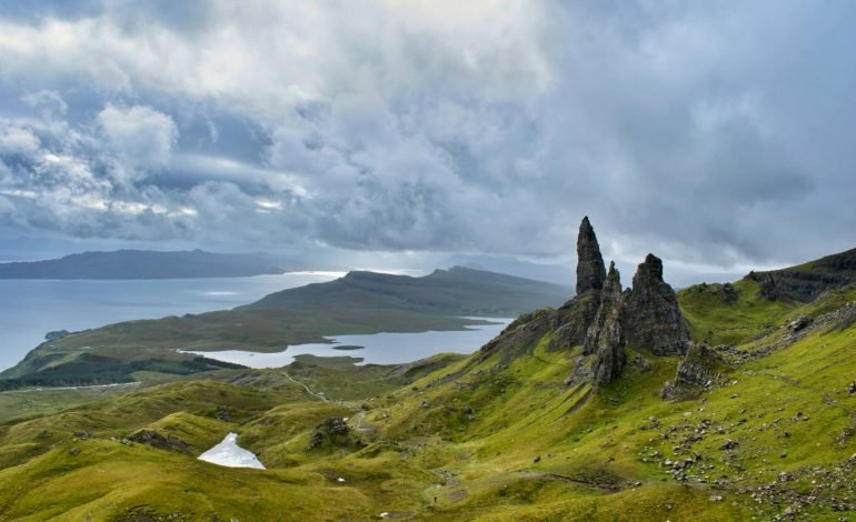 isle of skye in scotland on a cloudy day