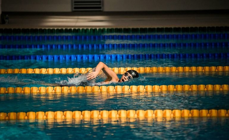 swimmer in pool like at Putney Leisure Centre gets eco friendly upgrades