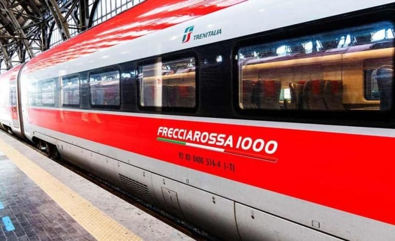 High speed Frecciarossa 1000 train operated by FS Italiane at a station platform, reflecting the company’s European rail expansion plans.
