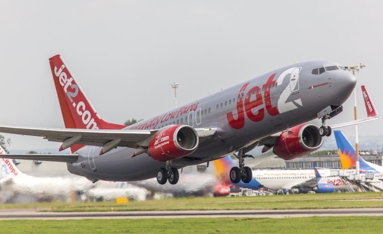Jet2 aircraft taking off with full thrust during flight school opportunity operations for Hammersmith & Fulham residents jpg