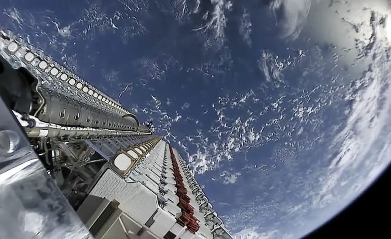Starlink satellite system supporting off grid solar data centre operations with satellite internet connectivity