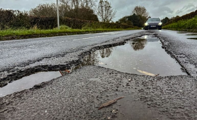 pothole on the road