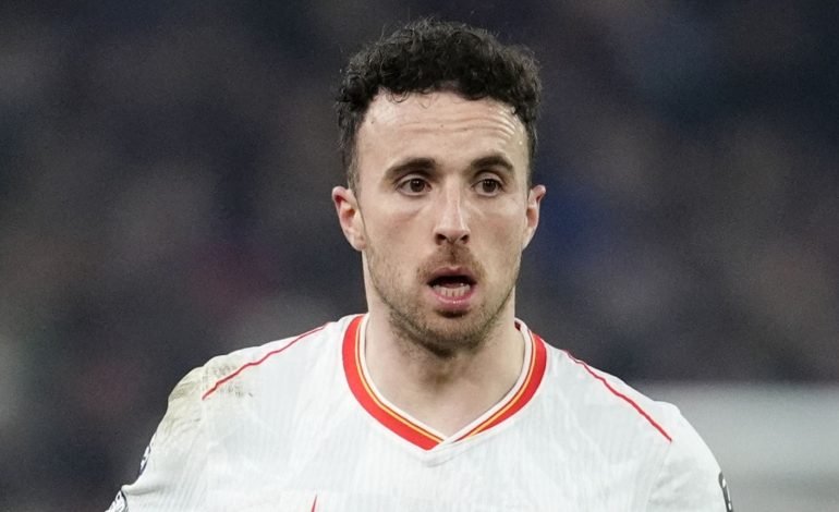 Liverpool footballer Diogo Jota pictured in action before his death was confirmed following a car crash in Spain
