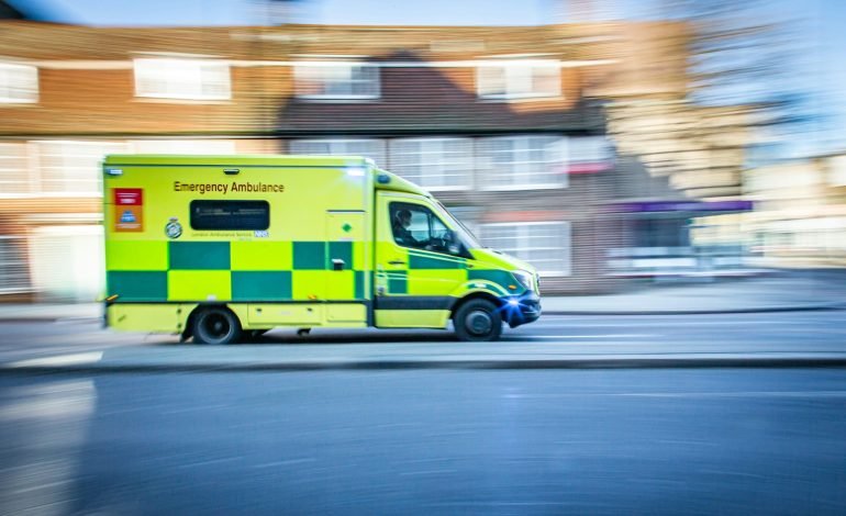 London Ambulance Service mercedes sprinter ambulance racing to get to patient
