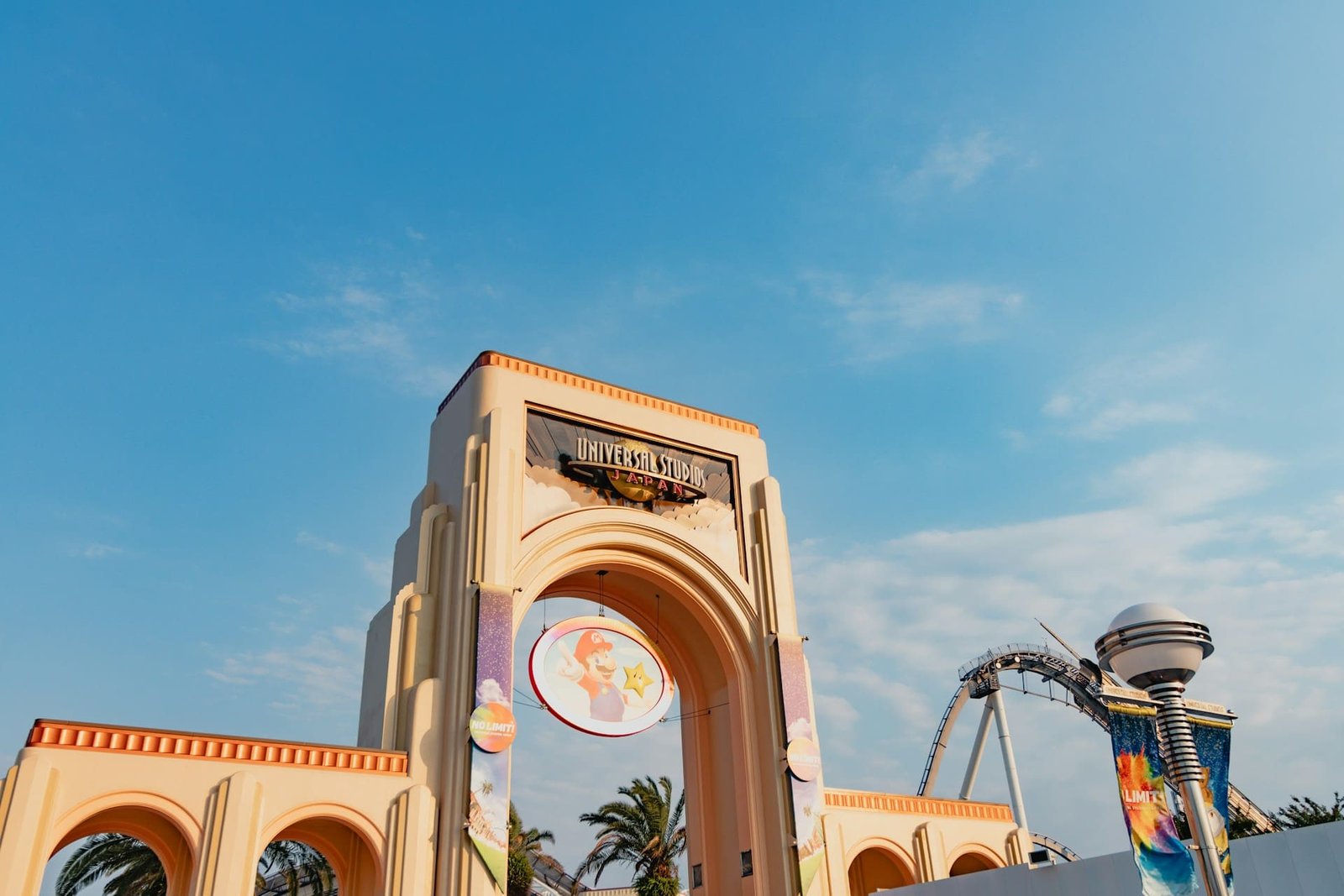 entrance to universal studios theme park in japan