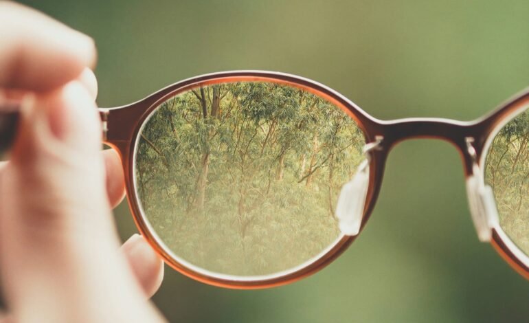 person holding pair of glasses