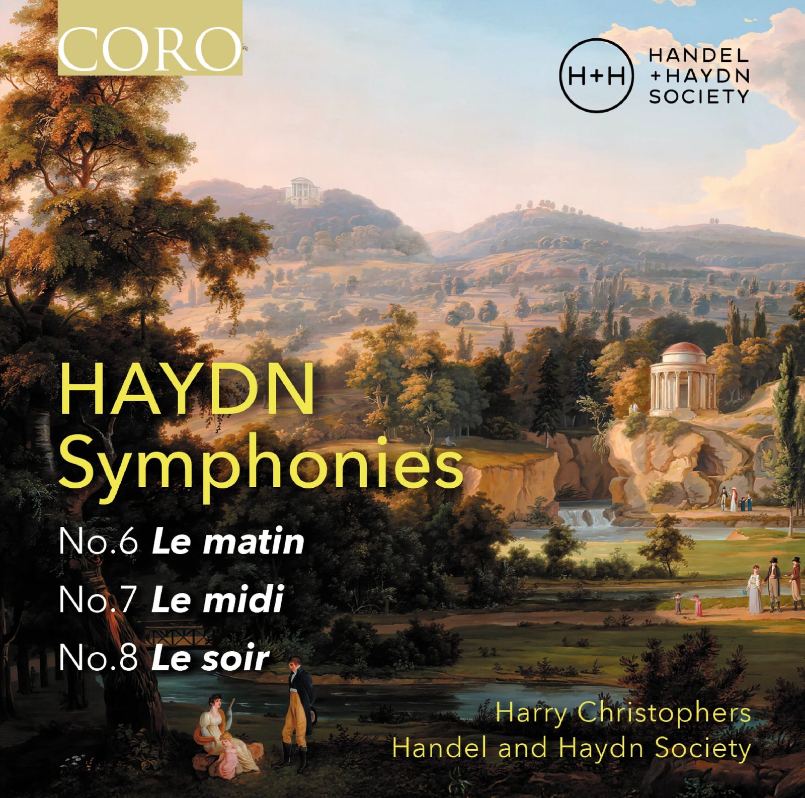 Haydn Symphonies Nos. 6, 7 and 8 album cover — Handel and Haydn Society, Harry Christophers, CORO 16214