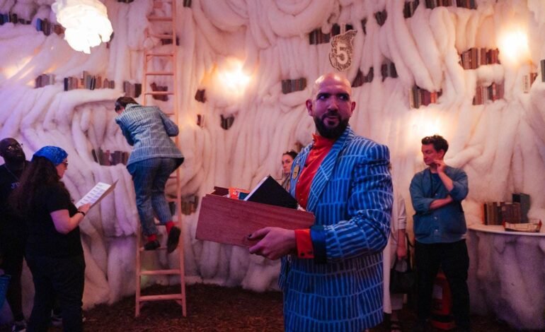 Storehouse Deptford review immersive theatre scene with Sage & Jester performers inside archive set, photo by Helen Murray
