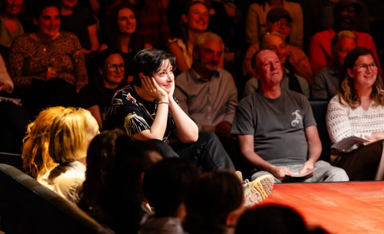 Sue Perkins during Every Brilliant Thing at Soho Place – audience interaction moment