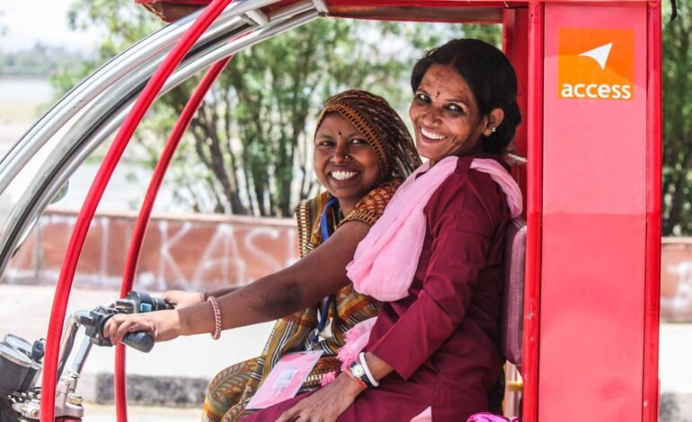 Travelsphere Cares Pink City Rickshaw Company women e rickshaw drivers in Jaipur, India