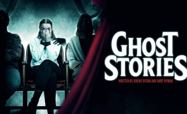 Ghost Stories review at the Peacock Theatre — promotional artwork showing a startled theatregoer — Image © Ghost Stories production (Jeremy Dyson & Andy Nyman).
