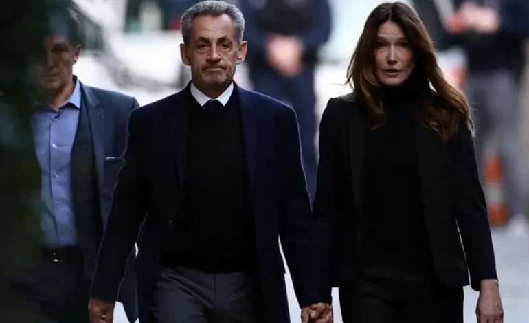Nicolas Sarkozy jailed — former French president walks with Carla Bruni ahead of his prison sentence — Photo credit AFP : Getty Images
