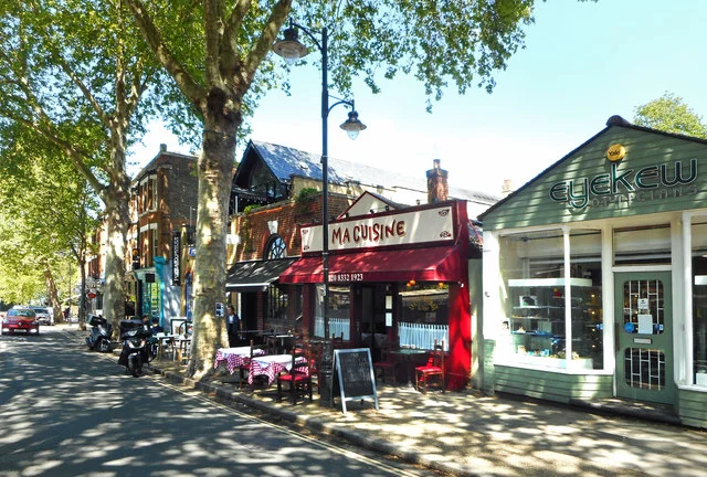 Kew village in Richmond upon Thames, where the coffee fine controversy began
