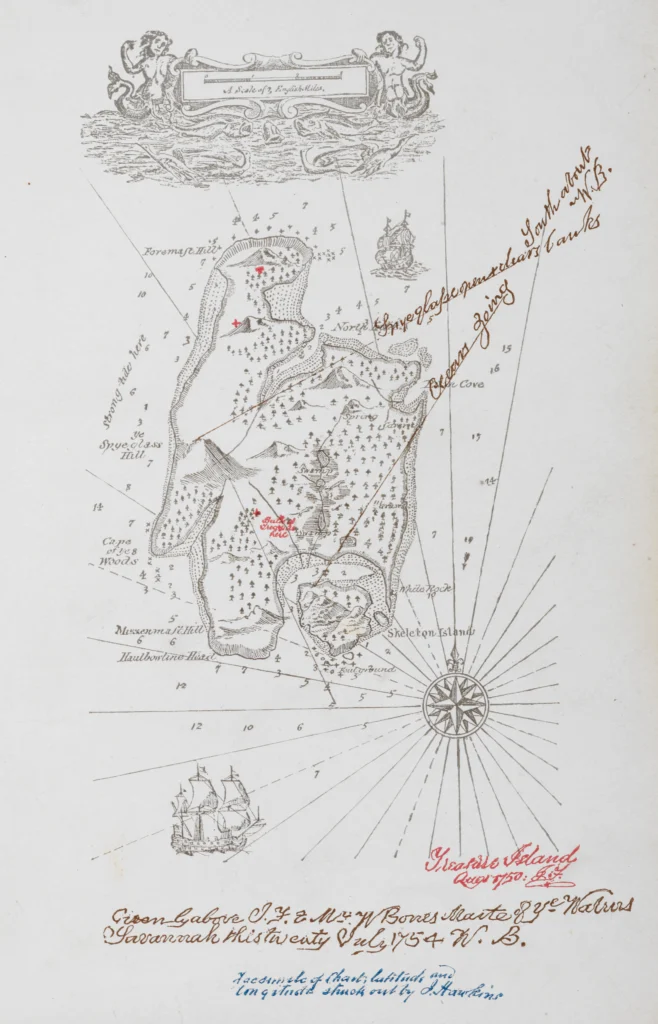 A fictional treasure map from Robert Louis Stevenson’s Treasure Island. (C.71.c.18) copy