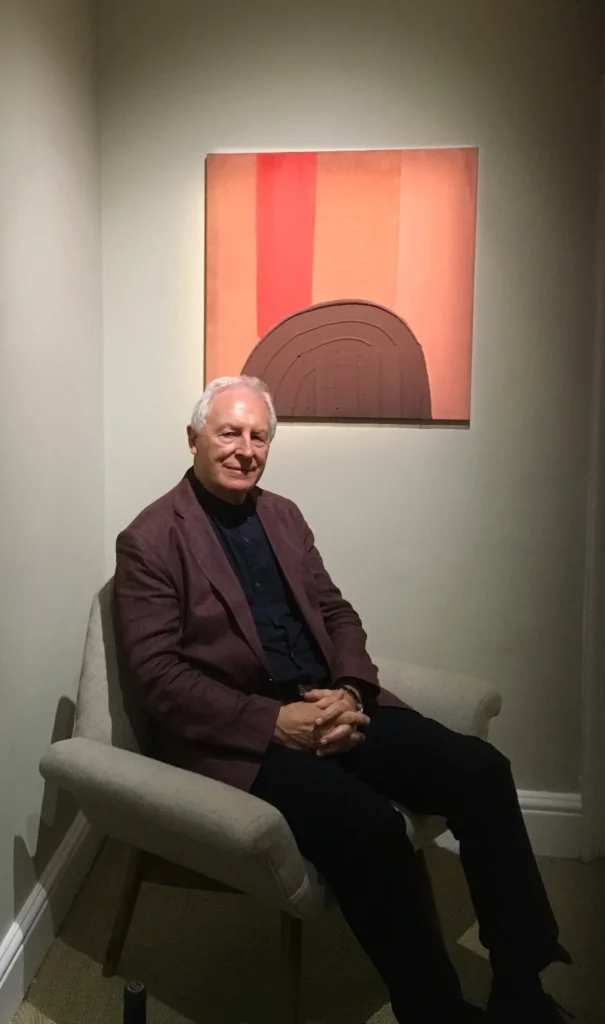 Barry Martin pictured with his artwork, reflecting a lifetime spent thinking through art, movement and form
