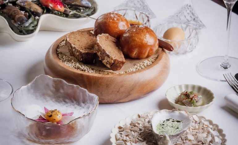 Seafood small plates and bread course at Tom Brown at The Capital.