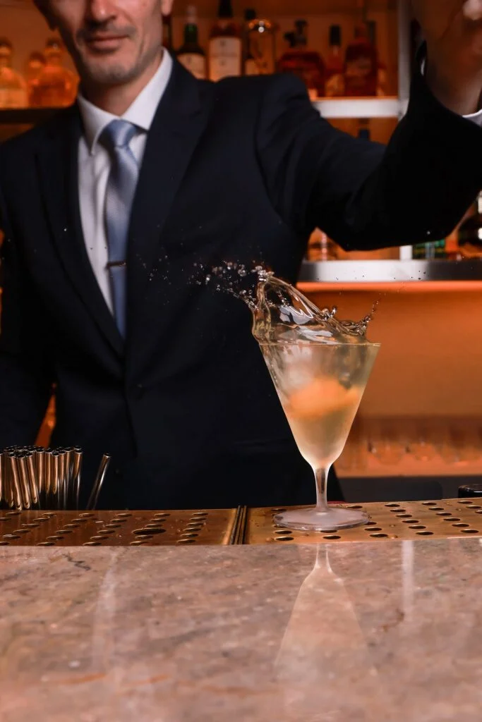 Wine service at 74 Charlotte Street, where the list is designed to complement both the tasting and main menus.