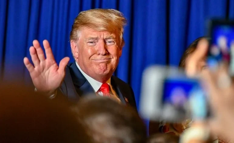 Donald Trump during a GB News Trump interview that has prompted complaints to Ofcom