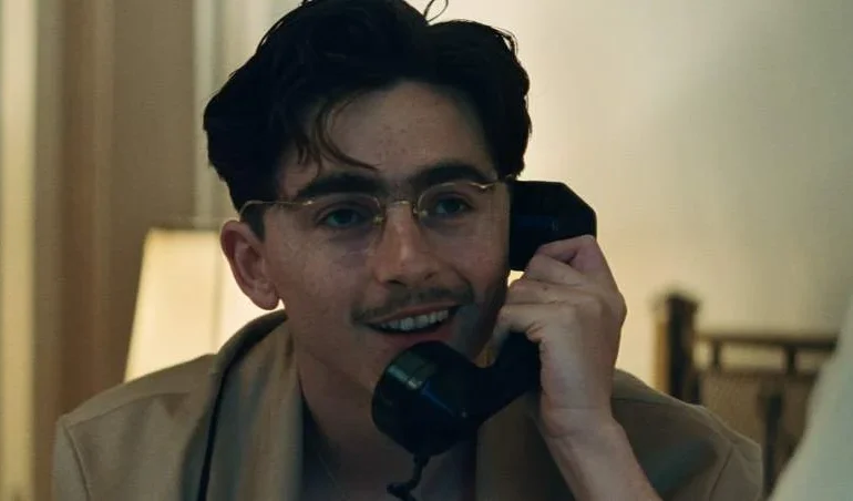 Timothée Chalamet as Marty Mauser in a scene from Marty Supreme, featured in our Marty Supreme review