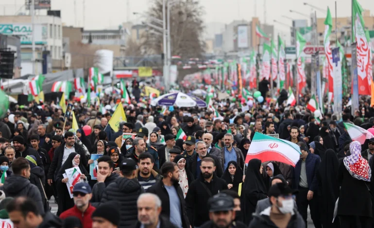 Crowd of demonstrators in Iran during protest unrest linked to Iran protest deaths