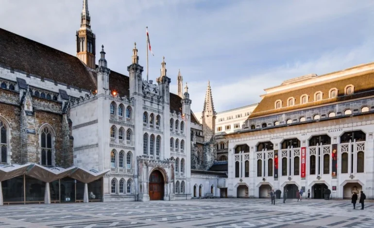 Guildhall courtyard in the Square Mile during City of London peer review period