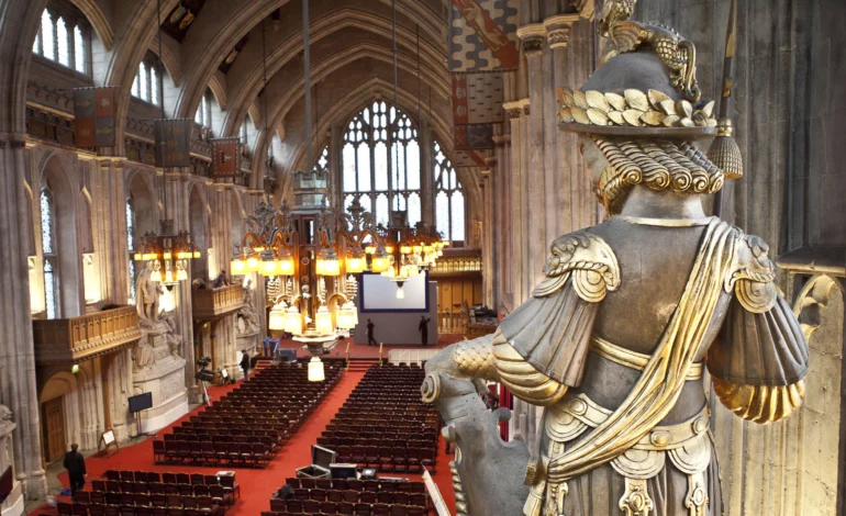 Guildhall interior during the City Schools Concert at the Guildhall