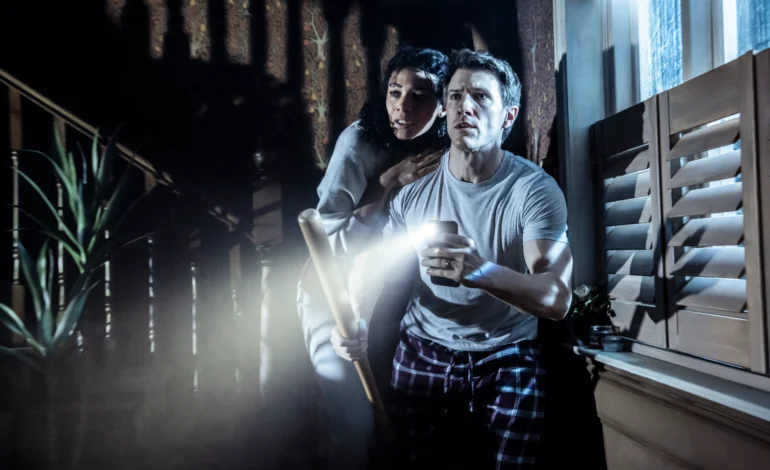 Melissa James and Patrick Heusinger in Paranormal Activity Ambassadors Theatre production