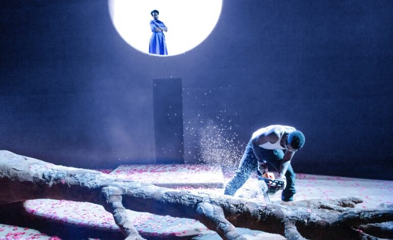 All My Sons theatre review Brian Cranston revival featuring Paapa Essiedu in stylised London stage production