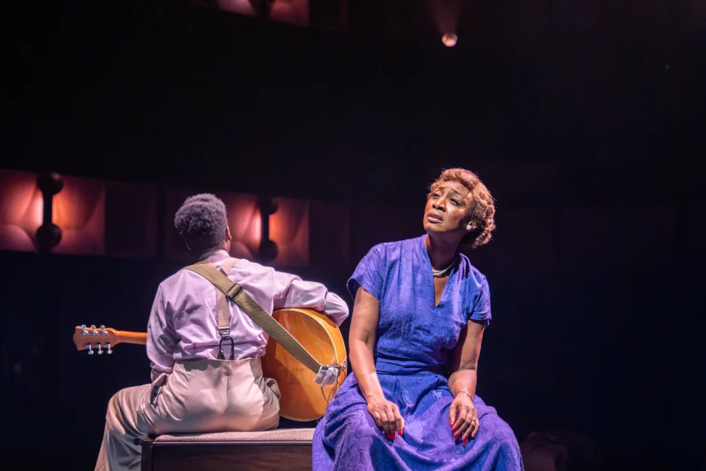 Beverley Knight as Sister Rosetta Tharpe in Marie and Rosetta at Soho Place. Image credit Johan Persson