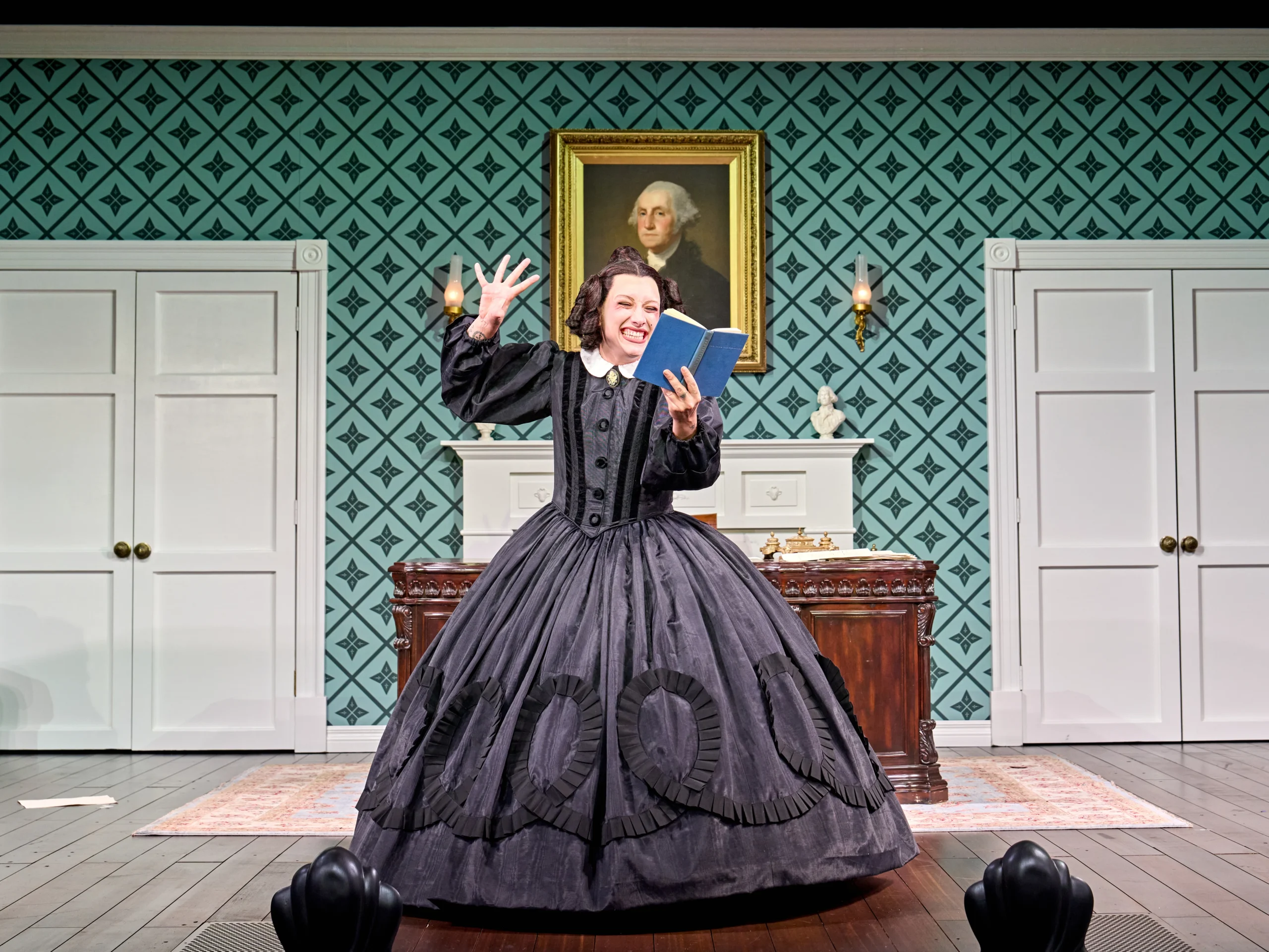 Mason Alexander Park as Mary Todd Lincoln in Oh Mary at Trafalgar Theatre West End production