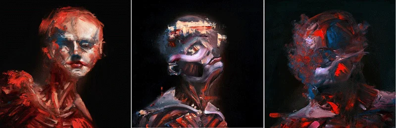 Anatomical studies by Thomas D Wright, exploring the face and what lies beneath it. 0000