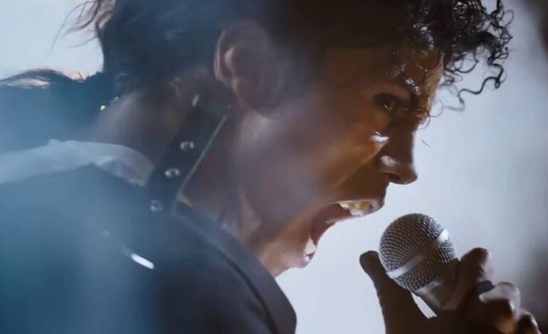 Michael review image Jaafar Jackson performing as Michael Jackson biopic scene