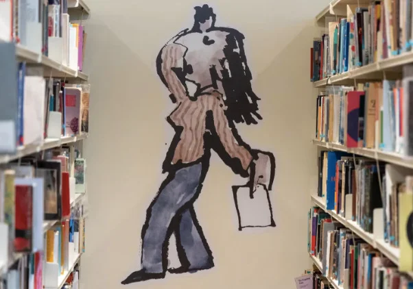 Quentin Blake Southbank Parade illustration displayed inside Royal Festival Hall at Southbank Centre