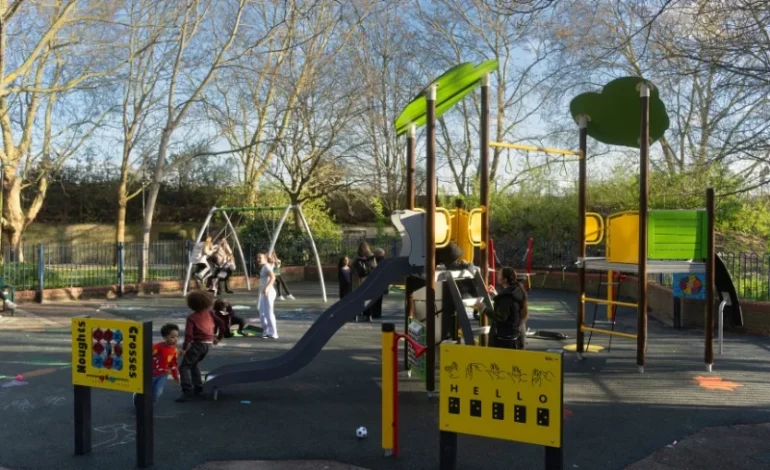 one of the new estate playgrounds in wandsworth