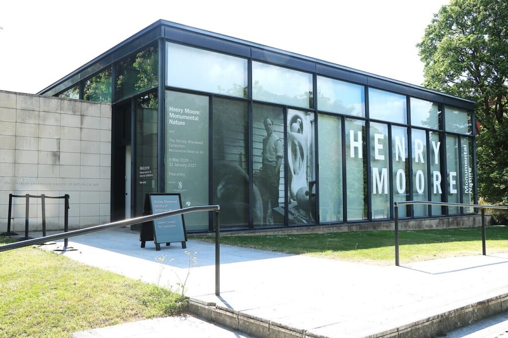 The Shirley Sherwood Gallery at Kew Gardens hosts the indoor part of Henry Moore Monumental Nature, featuring sculptures, drawings and print