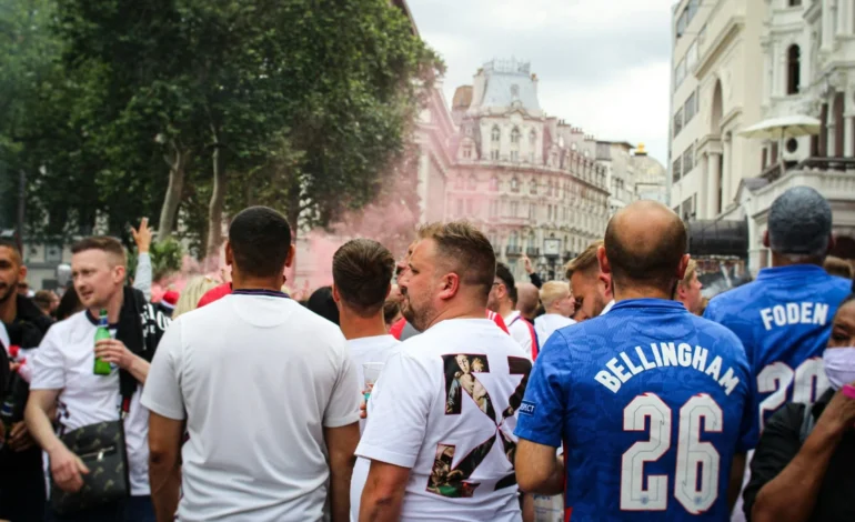 summer of football fans on the streets celebrating